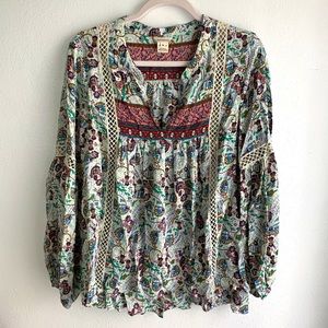 Sundance boho paisley peasant top Medium